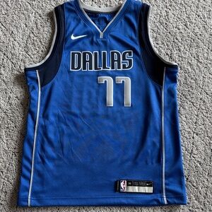 Nike Dallas Blue #77 Basketball Jersey with White Accent